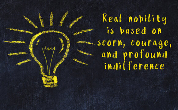 Chalk drawing of a bulb and inscription of wise quote