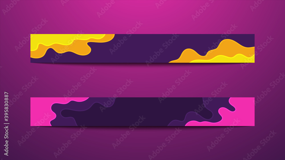 Poster full banner with waves. vector web design