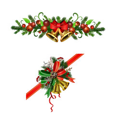 Christmas Holly brunches decoration vector