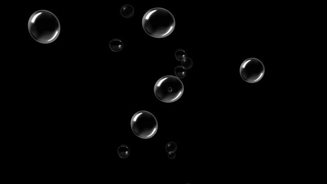 Soap Bubbles Stock Footage In Black Background