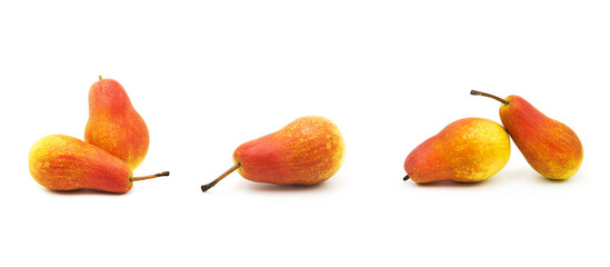 Fresh ripe organic pears isolated on white background	