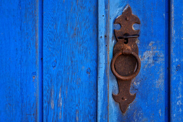 Ancient blue door detail, Minas Gerais, Brazil