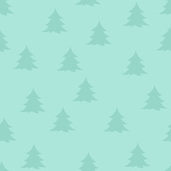 Obraz premium Trendy New Year seamless pattern vector illustration. For wrapping paper, digital paper, fabric, textile, postcards. Christmas pattern with new year tree, stars, snowflakes