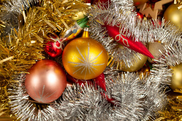 old classic Christmas balls, Christmas decorations, Christmas tree, baubles