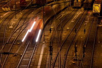 Güterbahnhof in Hagen bei Nacht