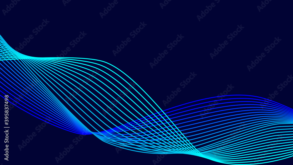 Aufkleber Abstract background with blue halftones.Vector dynamic wave. EPS 10