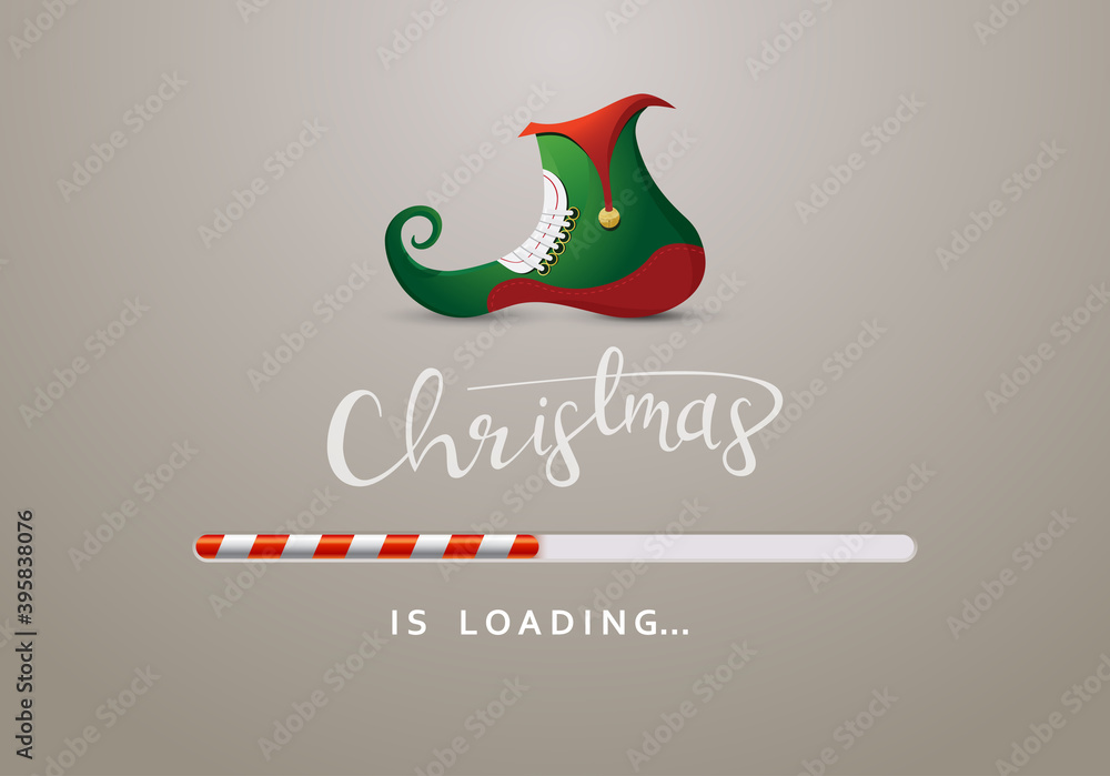 Aufkleber merry christmas greeting card. banner design with colorful loading bar for a count down. vector illu
