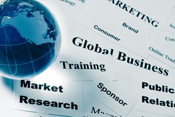 Glass Globe on Business Words