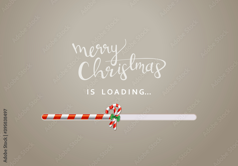 Aufkleber merry christmas greeting card. banner design with colorful loading bar for a count down. vector illu