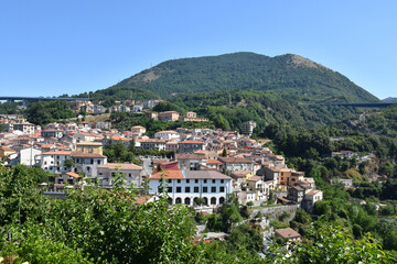 Fototapeta na wymiar Panoramic view of Lagonegro, an old city of the Basilicata region, Italy.