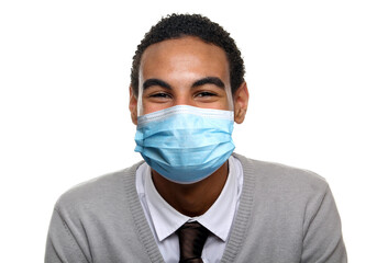 Beautiful person wearing a mouth mask