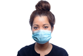 Beautiful person wearing a mouth mask