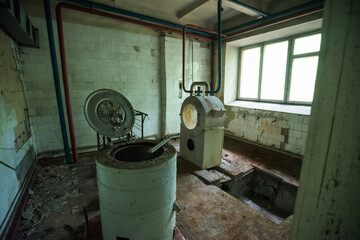 Fototapeta na wymiar Laundry in soviet ghost town Chernobyl-2