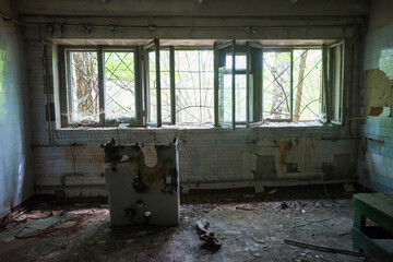 Abandoned building in soviet ghost town Chernobyl-2