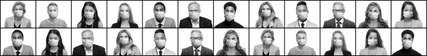 Beautiful people wearing a mouth mask