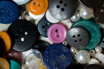 multi-colored buttons of different sizes