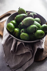 Organic food concept with feijoa fruits