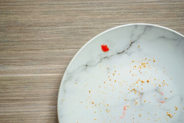 Empty plate that was used for toast and jam