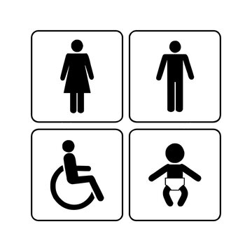 Toilet and restroom symbol pictogram
