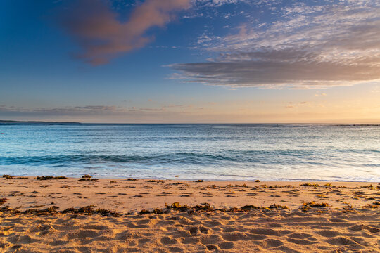 Sandy bay sunrise seascape