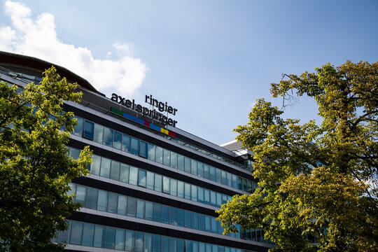 WARSAW/POLAND - MAY 11, 2019: View on the Ringier Axel Springer (Fakt and Onet editorial offices) at Domaniewska street