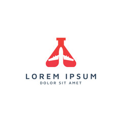 lab and plane negative space logo design