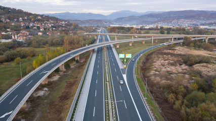 Fototapeta premium highway in the city aerial view