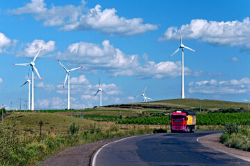 Geradores de energia eólica. Paraná. Brasil