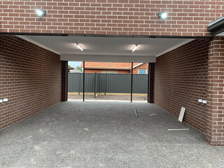 Construction of Brick Veneer town houses in Melbourne Victoria Australian Suburbia 