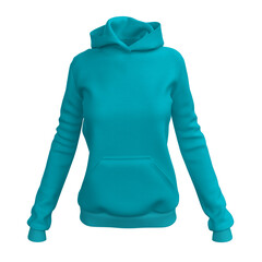 This Front View Beauty Women's Hoodie Mockup In Scuba Blue Color, will make your designs stand out...