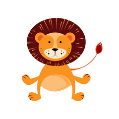 Fototapeta premium Vector abstract illustration of a lion. Funny animal.