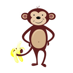 Vector abstract illustration of monkeys.