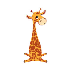 Fototapeta premium Vector abstract illustration of a giraffe. Funny animal.