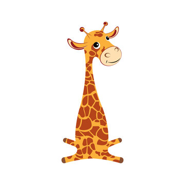 Vector abstract illustration of a giraffe. Funny animal.