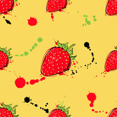 Vector abstract illustration with strawberry.