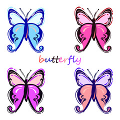 Obraz premium Vector abstract illustration of a butterfly