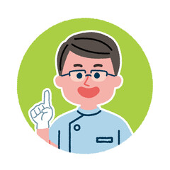 指を指している歯科医師のアイコン