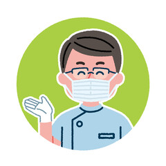 マスクをしている歯科医師のアイコン