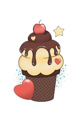 Chocolate ice cream cone