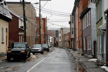 rue de la ville de Québec au début de l'hiver
