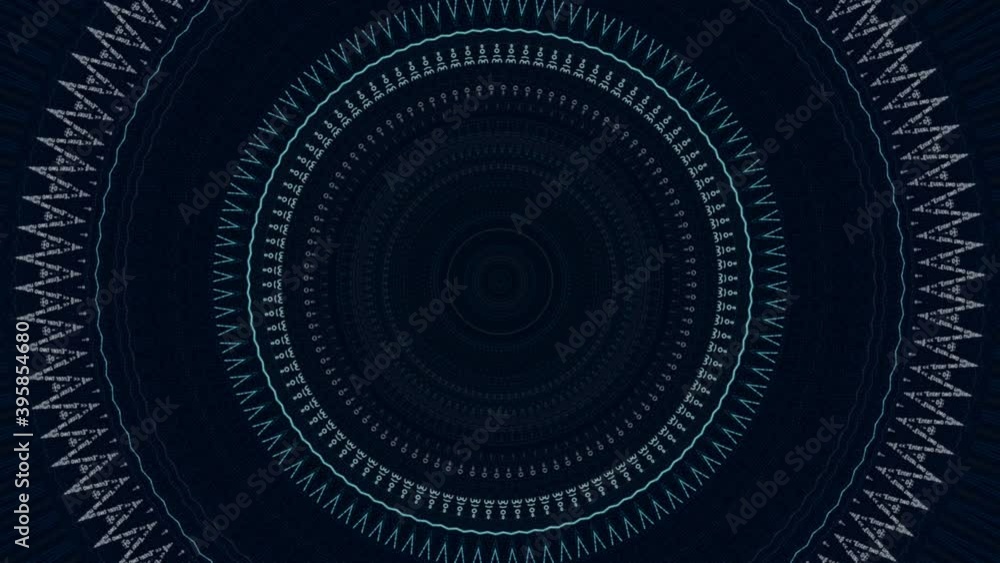 Poster abstract corridor with shining, blinking rings, seamless loop. media. glowing circles creating a fun
