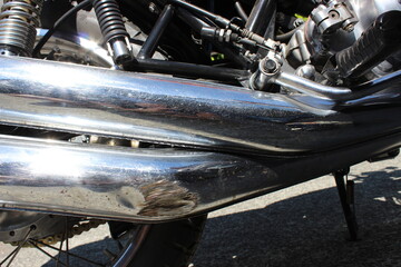 Kawasaki S1 A1 1973 chrome exhaust pipes