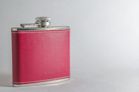 &Aacute;nfora tipo licorera, licor, Anforita, licorera de bolsillo color roja