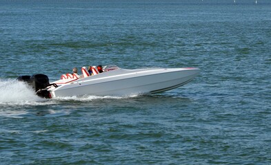 Speed Boat on the Florida Intra-Coastal Waterway
