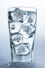 Tall glass of ice cold water