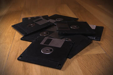 Old data storage discs. 3.5 