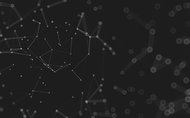 Abstract background. Molecules technology with polygonal shapes, connecting dots and lines....