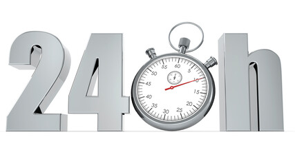 Stopwatch with 24 hours word