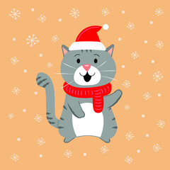 christmas cat smiling 