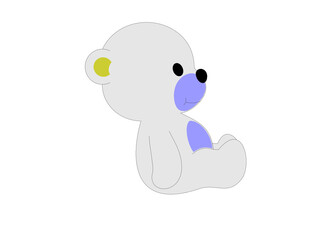 Cute cartoon polar bear cubs collection. Simple, modern style vector illustration.